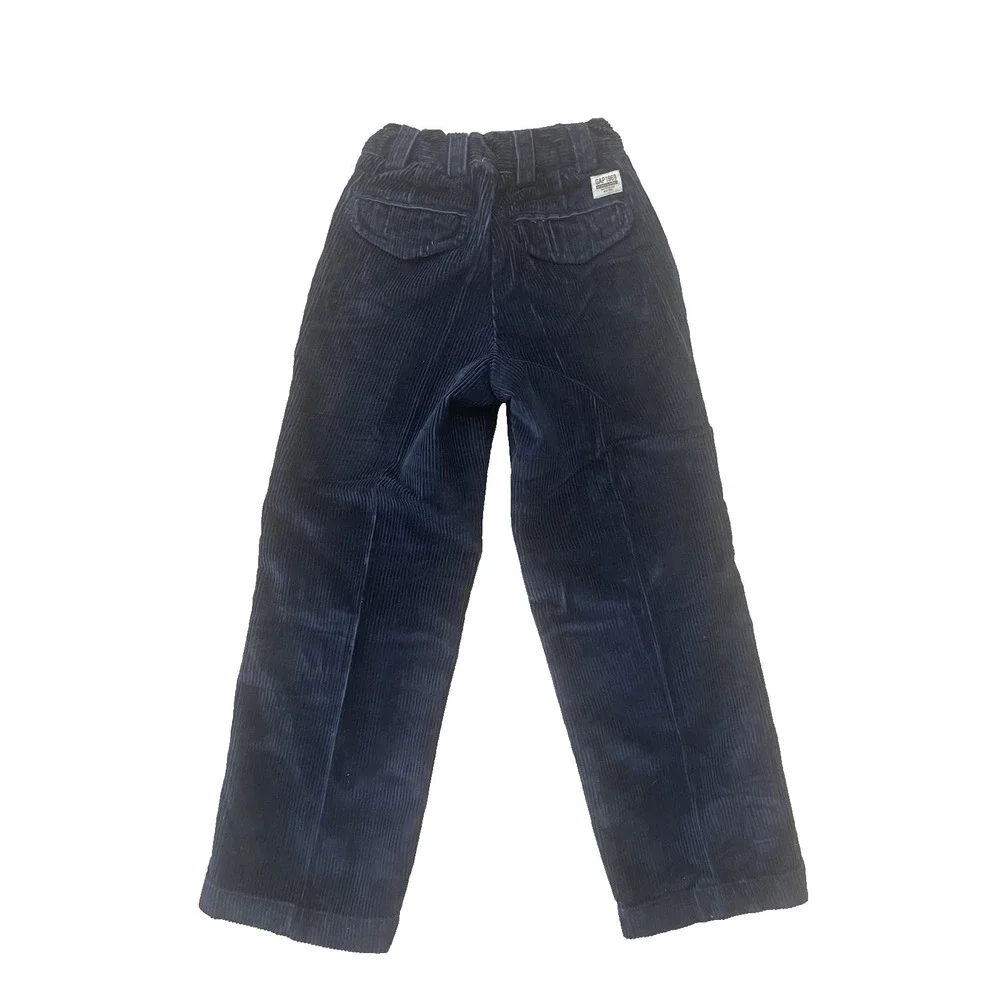 Vtg  Y2K‎ Gap Kids Pants Boys 8 Slim Navy Blue Corduroy Adjustable Waist